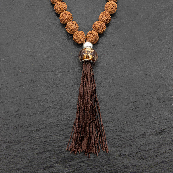 Japamala Rudraksha de 108 contas - MURANO | Unidade | Tamanho: Aprox. 100 cm. longitudinais