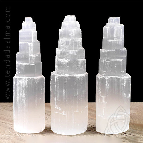 Torre Catedral de Selenite  - 20 cm | Unidade - ZenNatural
