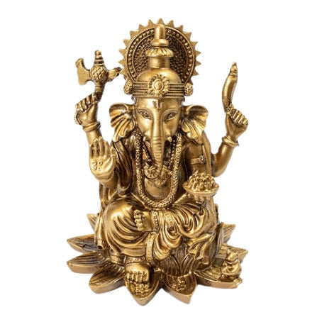 ZenNatural_Imagem de Ganesh – Dourado 9 cm