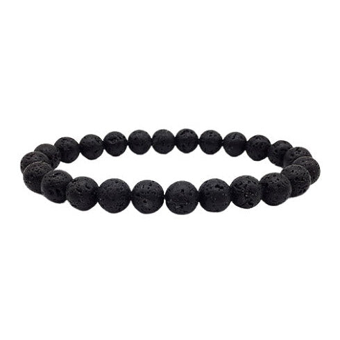 ZenNatural_Pulseira de Lava Vulcânica - Esferas 8 mm