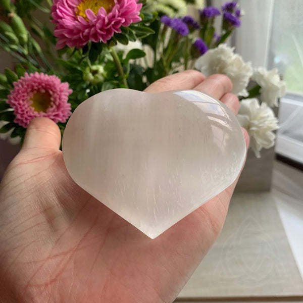 Coração de Selenite - Médio | Unidade | 5/6 cm - ZenNatural