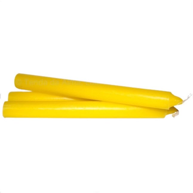 Vela de 20 cm - Amarela | 1 Unidade |  20 cm de altura X 20 mm - ZenNatural