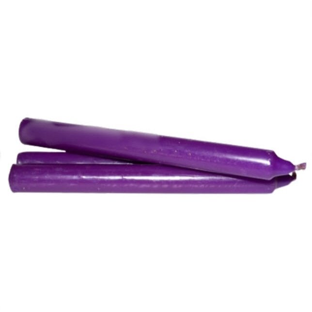 Vela de 20 cm - Violeta | 1 Unidade |  20 cm de altura X 20 mm - ZenNatural