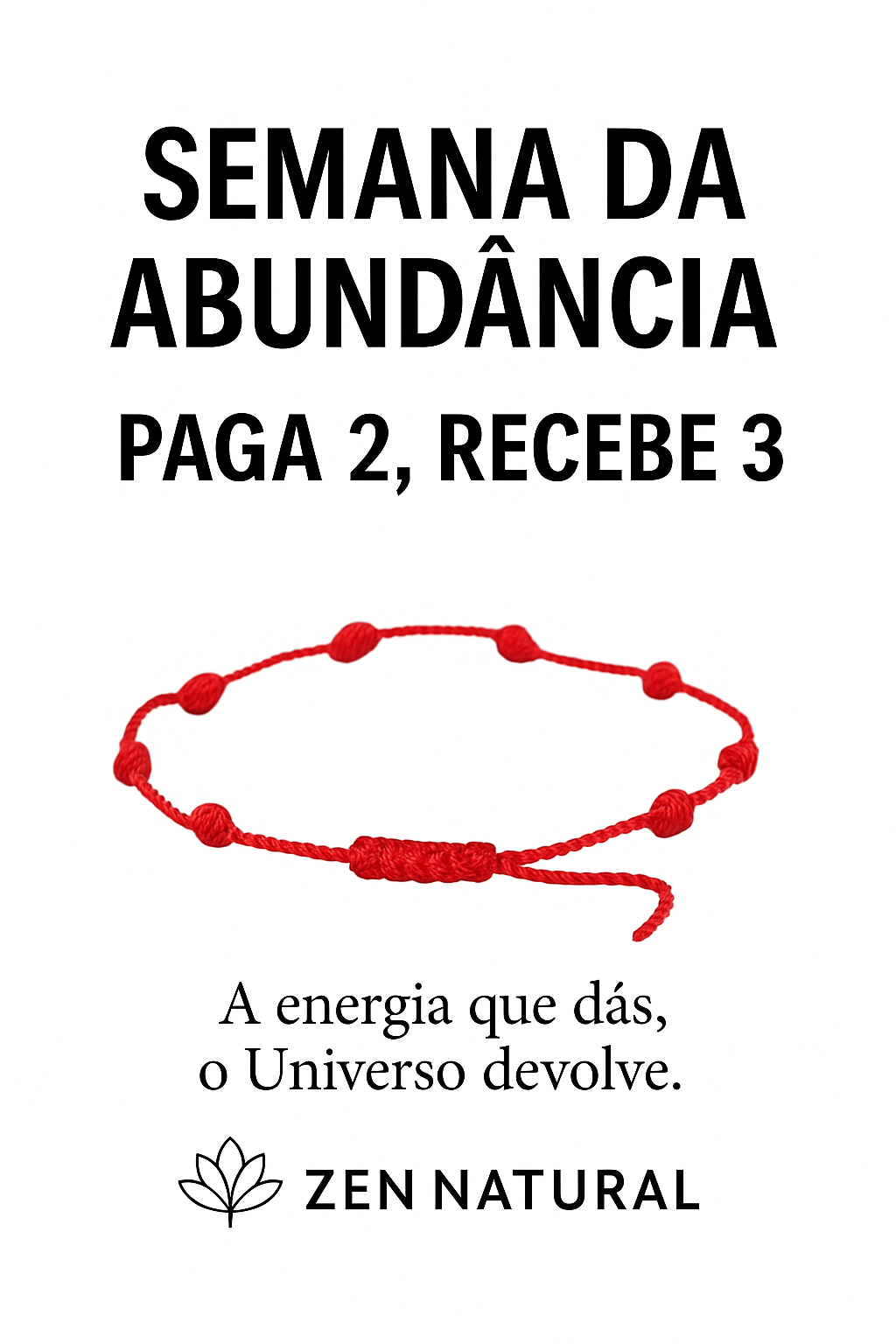 Compre 2 Pulseiras 7 Nós Vermelha e Receba 1 Grátis! 🔴✨