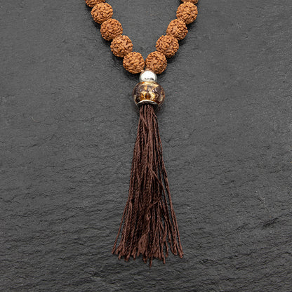 Japamala Rudraksha de 108 contas - MURANO | Unidade | Tamanho: Aprox. 100 cm. longitudinais