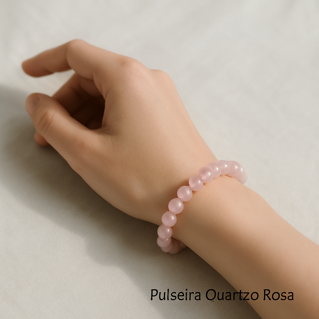Pulseira de Quartzo Rosa 8mm – Amor, Harmonia e Autoestima