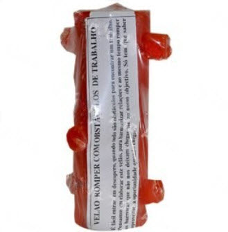 Vela de 7 Mechas Cor-de-Laranja | Unidade | 16 cm altura X 6 cm diametro - ZenNatural