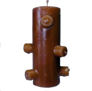 Vela de 7 Mechas Castanha | Unidade | 16 cm altura X 6 cm diametro - ZenNatural