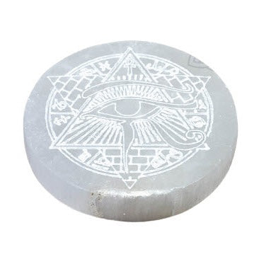 ZenNatural_Base de Selenite Olho de Hórus – 8 cm