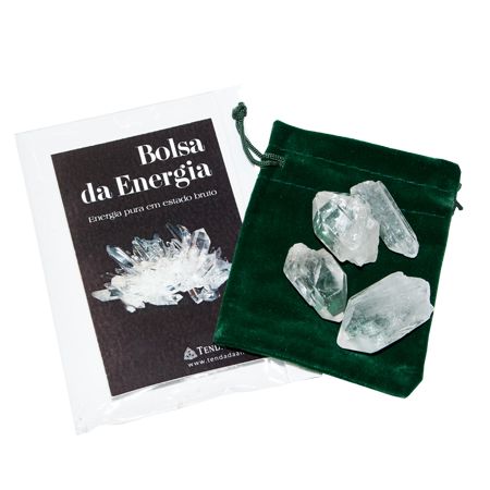 Bolsa da Energia - Pontas de Quartzo Lemuriano | Bolsa com 3 a 5 Pontas Quartzo Lemuriano - ZenNatural