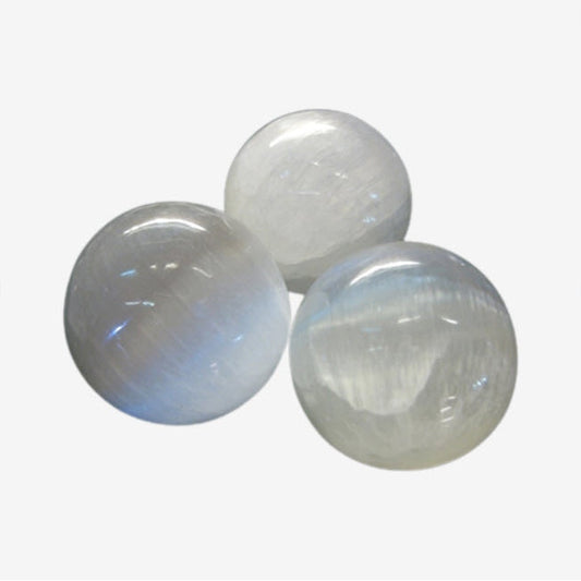 Bola / Esfera de Selenite - Média 5 CM | Unidade | Diâmetro: 5/6 cm - ZenNatural