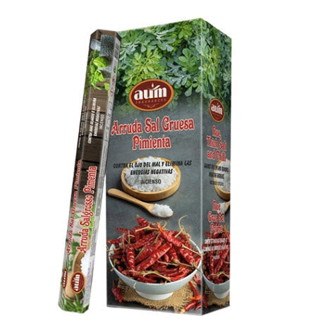 ZenNatural_Incenso – Arruda e Sal Grosso com Pimenta (CAIXA HEX)