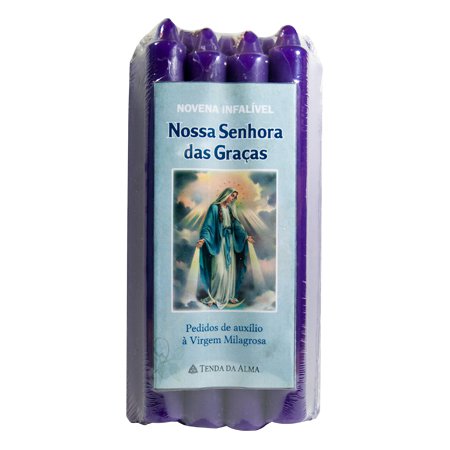 VELA Novena - Nossa Senhora das Graças | 1 Pack com 9 Velas - ZenNatural