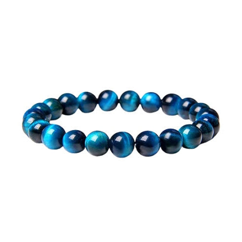 ZenNatural_Pulseira de Olho de Gato Azul - Esferas 8 mm