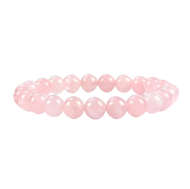 ZenNatural_Pulseira de Quartzo Rosa - Esferas 8 mm