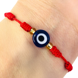 ZenNatural_Pulseira dos 7 Nós Vermelha com Olho Turco