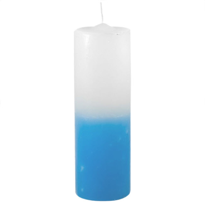 Vela de 7 Dias - Branca e Azul | Unidade | 15 cm de altura X 5 cm de diâmetro - ZenNatural