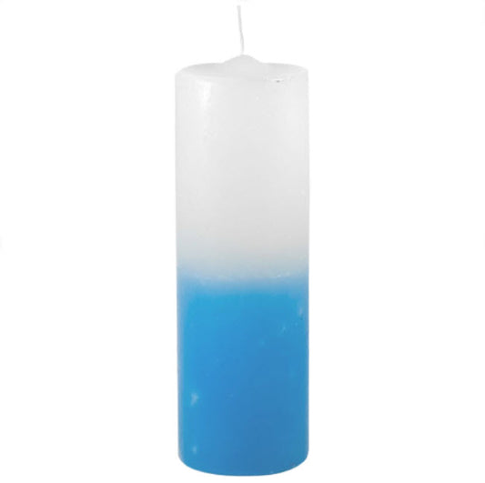 Vela de 7 Dias - Branca e Azul | Unidade | 15 cm de altura X 5 cm de diâmetro - ZenNatural