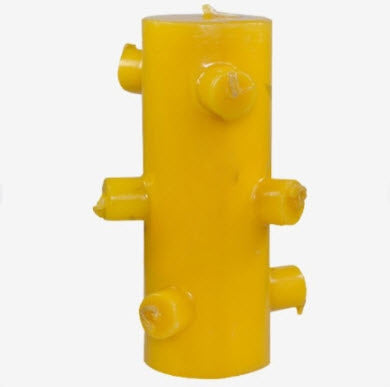 Vela de 7 Mechas Amarela | Unidade | Cor Amarela | 16 cm altura X 6 cm diametro - ZenNatural