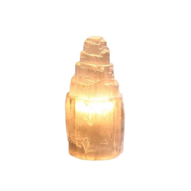 Candeeiro de Selenite - 15 cm | Unidade | Altura: +/- 15 cm - ZenNatural