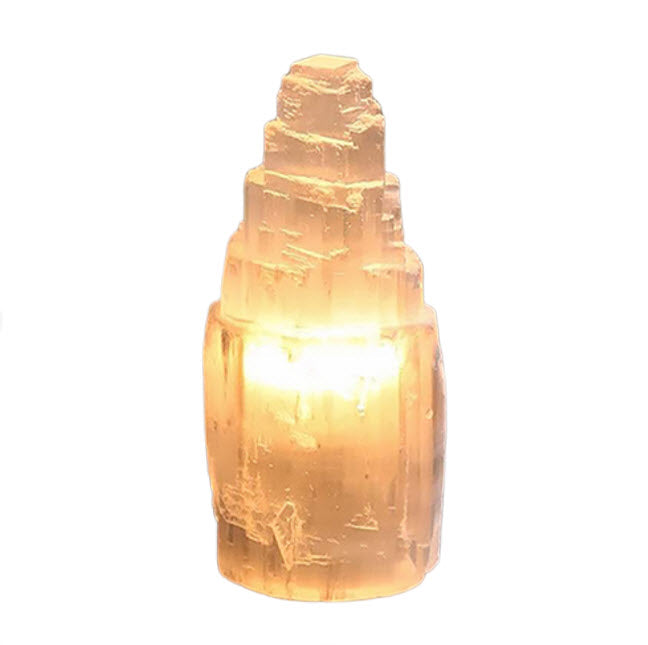 Candeeiro de Selenite - 20 cm | Unidade | Altura: 20/22 cm - ZenNatural
