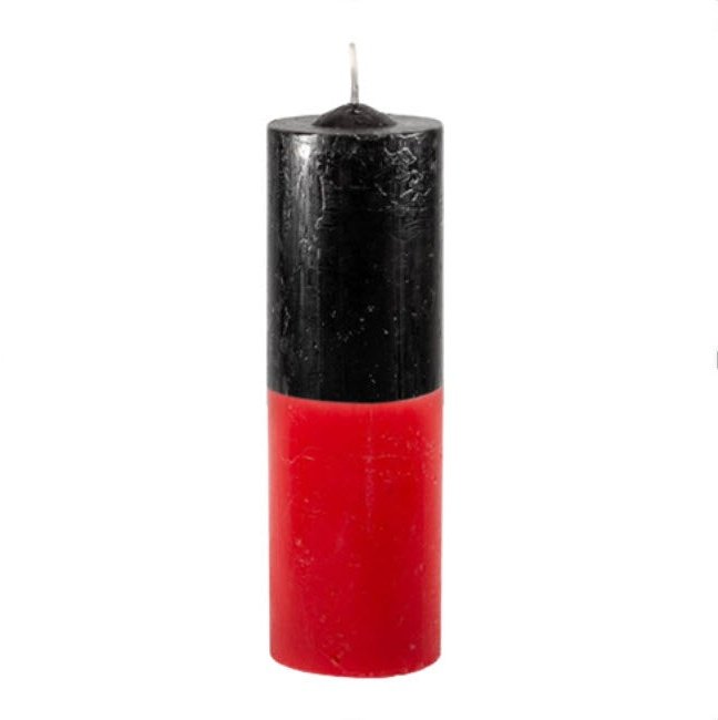 Vela de 7 Dias - Preta e Vermelha | Unidade | 15 cm de altura X 5 cm de diâmetro - ZenNatural