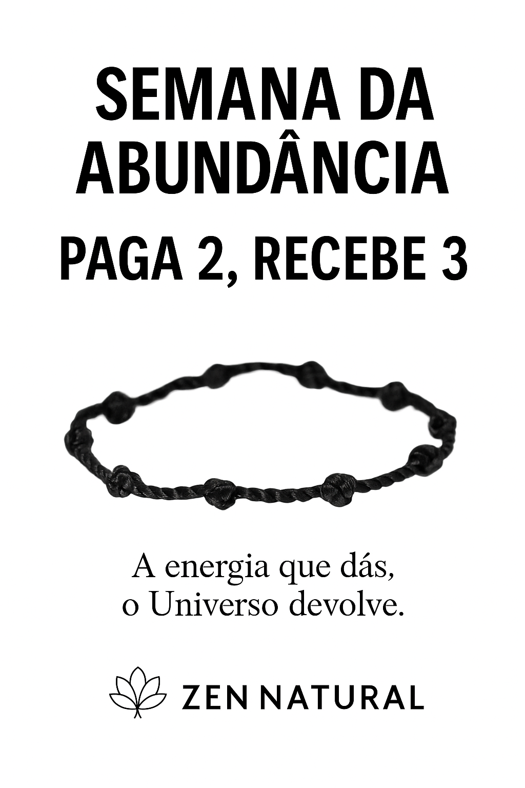Compre 2 Pulseiras 7 Nós Preta e Receba 1 Grátis! 🔴✨