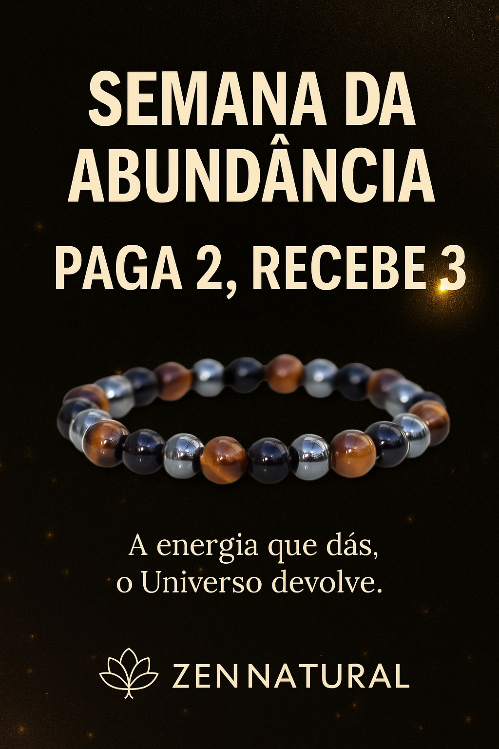 Compre 2 Pulseiras Tripla Proteção 8mm e Receba 1 Grátis! 🛡✨